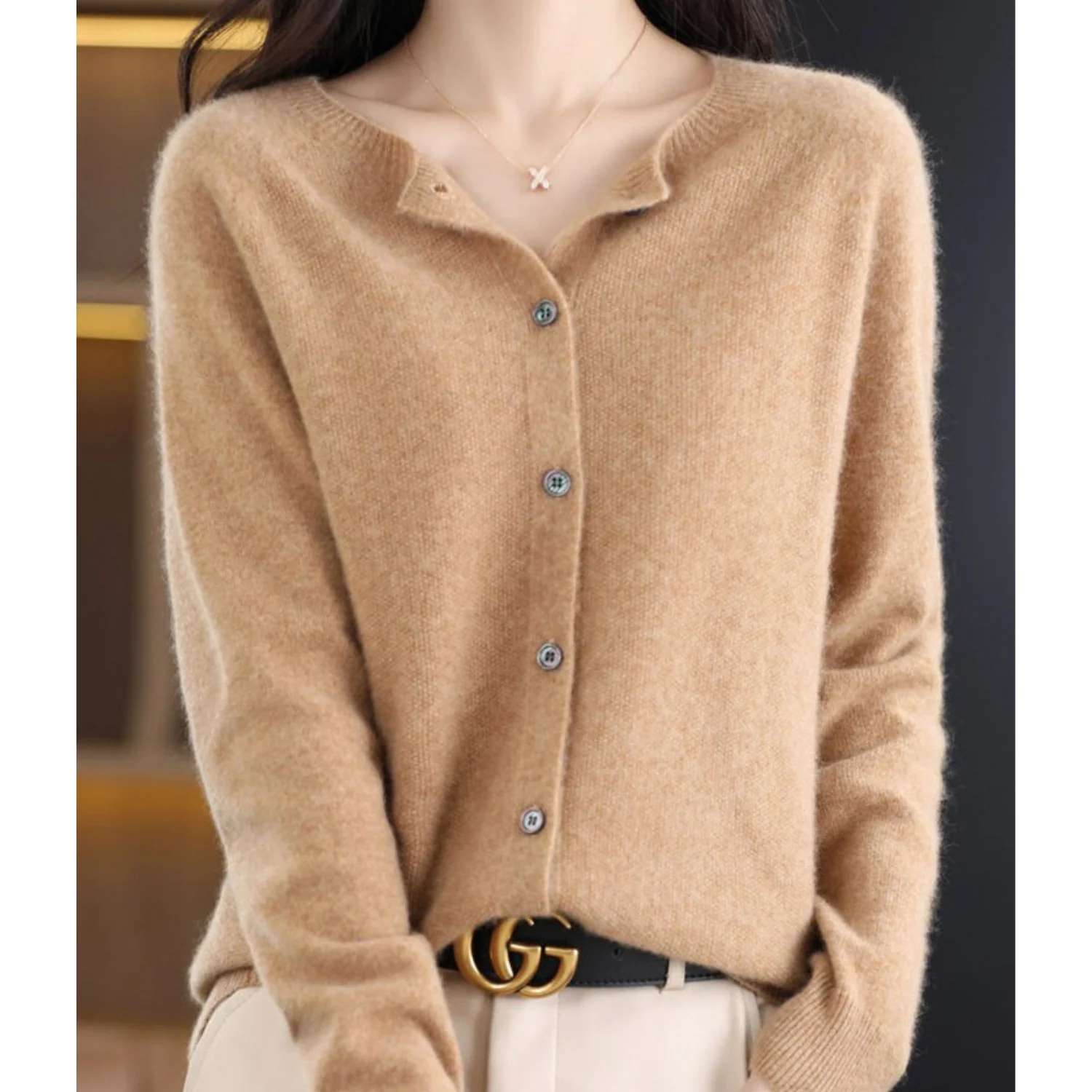 DANIELLE | Women's O-Neck Cardigan - Image 11