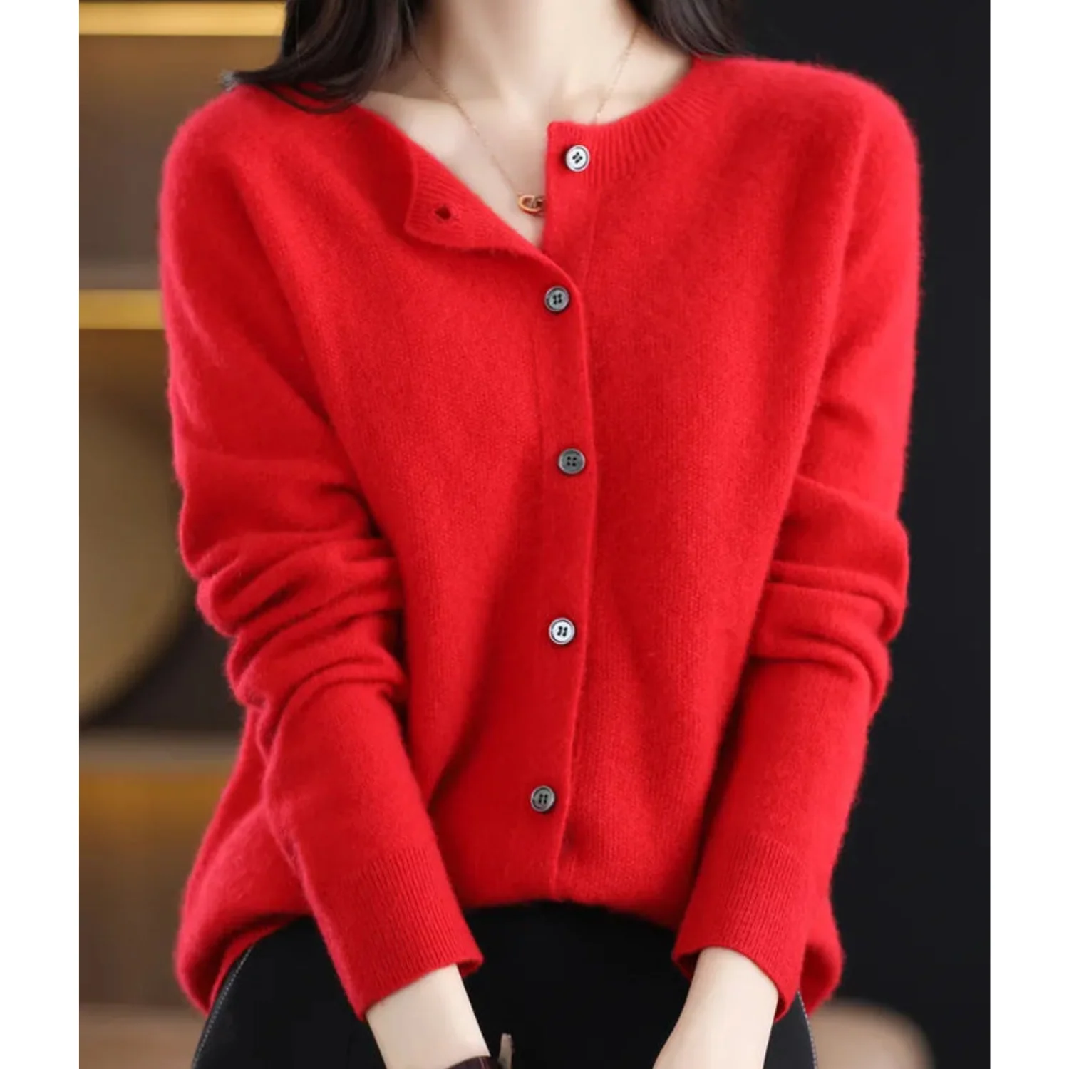 DANIELLE | Women's O-Neck Cardigan - Image 2