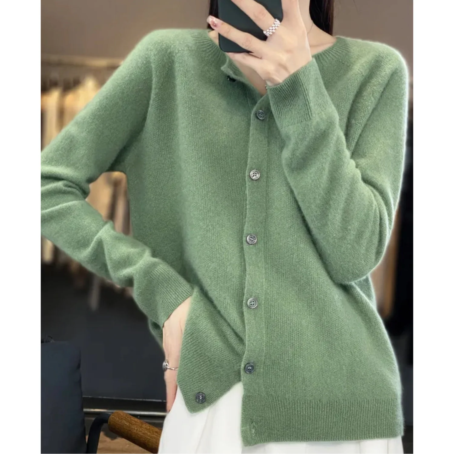 DANIELLE | Women's O-Neck Cardigan - Image 7