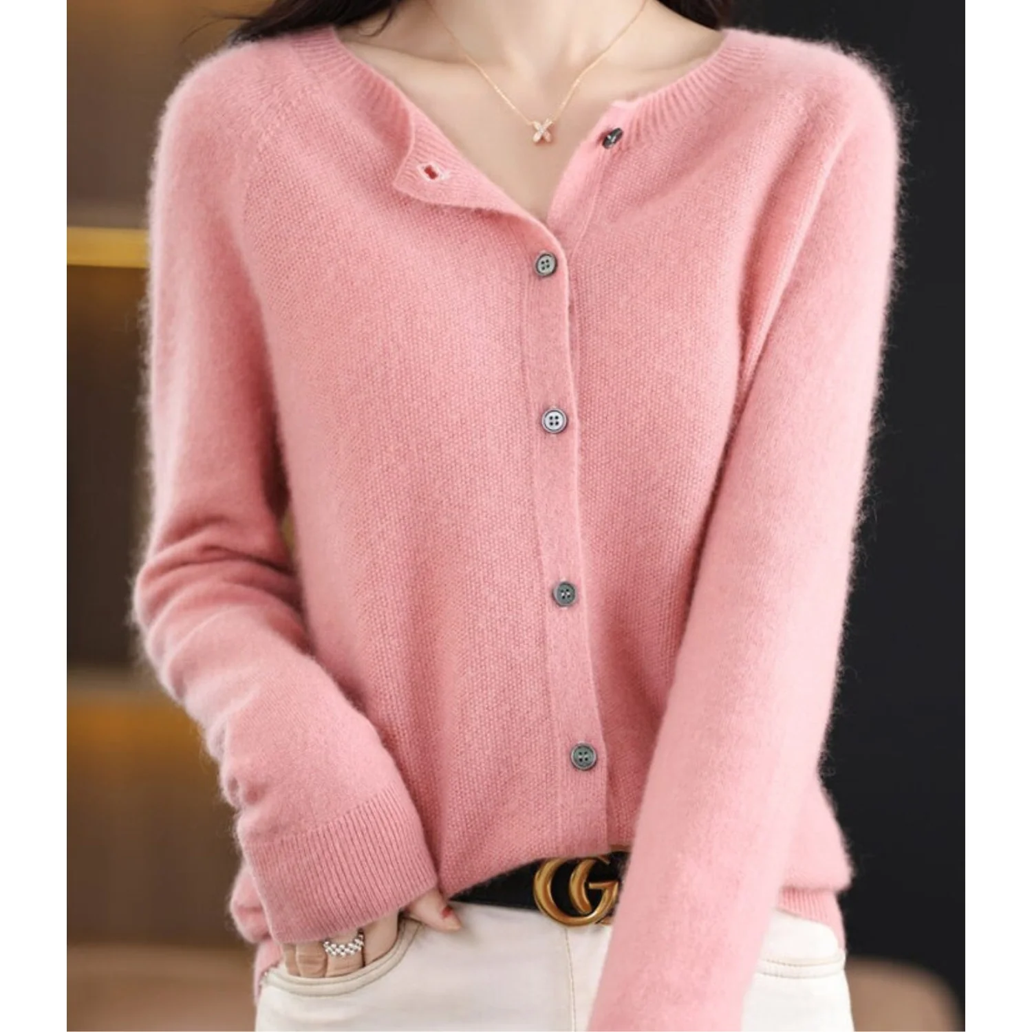 DANIELLE | Women's O-Neck Cardigan - Image 8