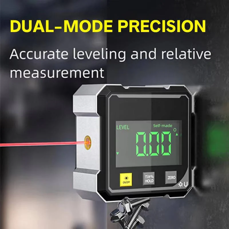 Digital Angle Finder Tool with Laser Level, Magnetic Grip, and USB Rechargeable Battery – Accurate Angle Measuring Tool - Image 2
