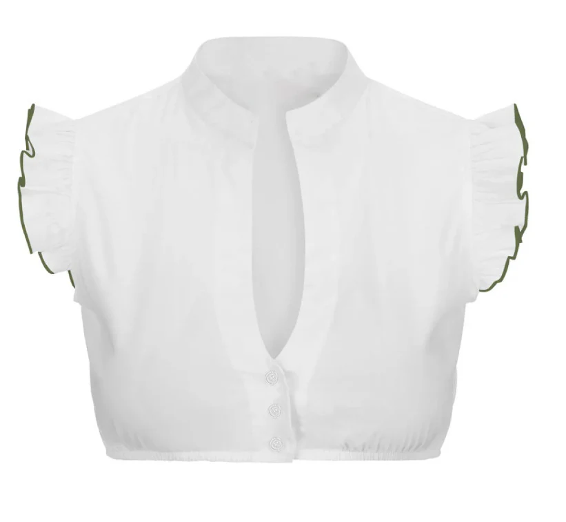 Dirndl blouse with lace and traditional folk costume style - Image 2