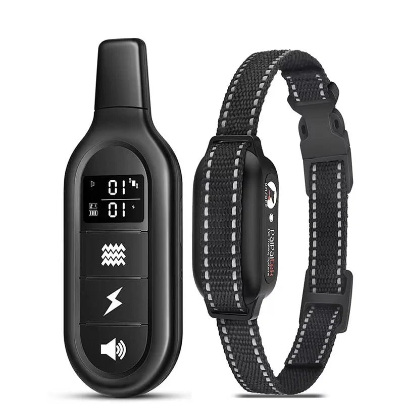 Electric dog training collar with remote control, waterproof, 16 adjustable shock levels, 1000 m range, beep and vibration modes - Image 2