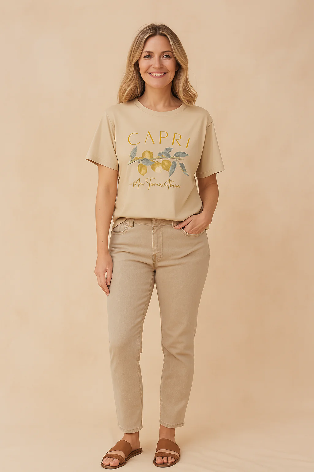 Eveleen | Capri Lemon Print T-Shirt - Image 2