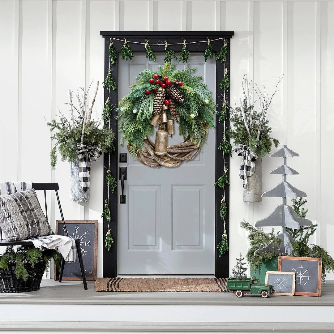 Farmhouse Christmas Wreath, Boho Wreath, Holiday Wreath - Image 3