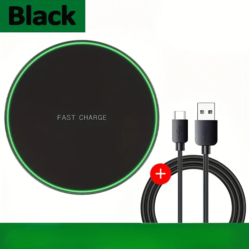 Fast wireless charger - 15W induction charging pad for iPhone and Android devices, elegant design, wireless convenience - Image 3