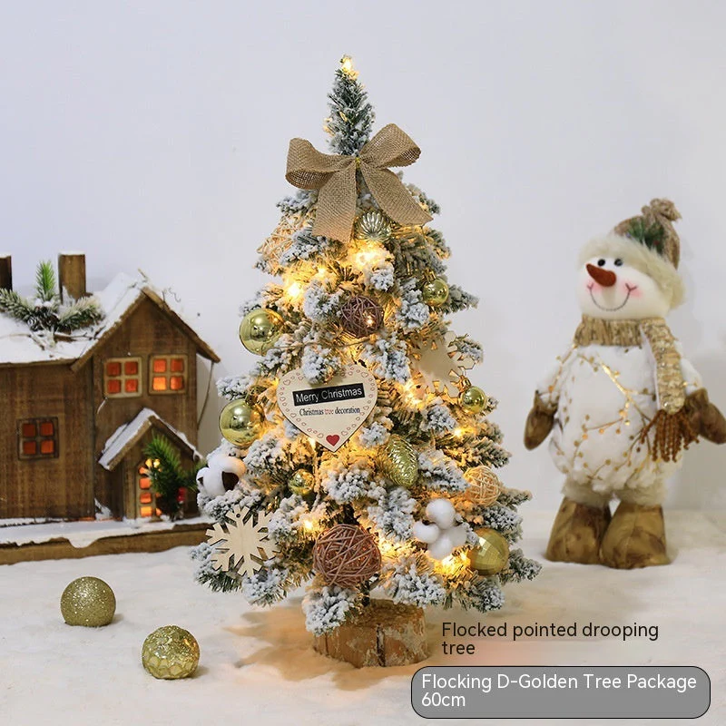 Flocking small mini PVC pointed Christmas tree ornaments