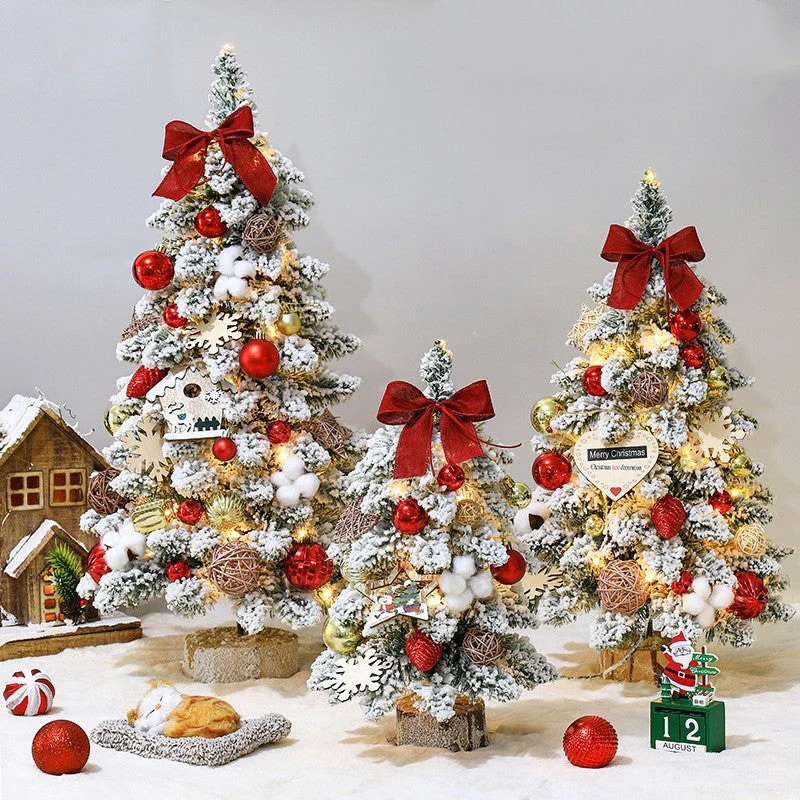 Flocking small mini PVC pointed Christmas tree ornaments - Image 2