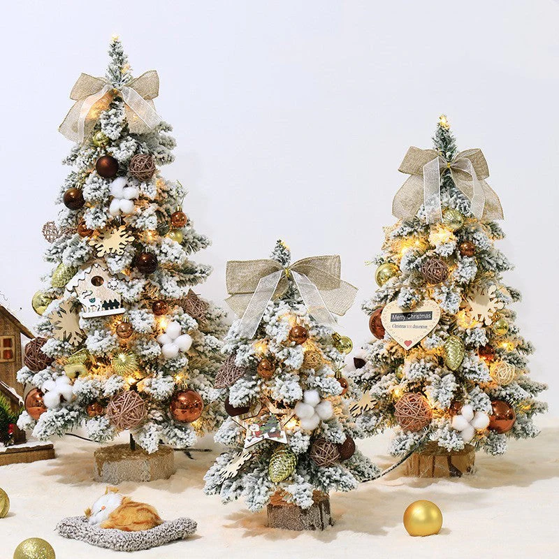 Flocking small mini PVC pointed Christmas tree ornaments - Image 3