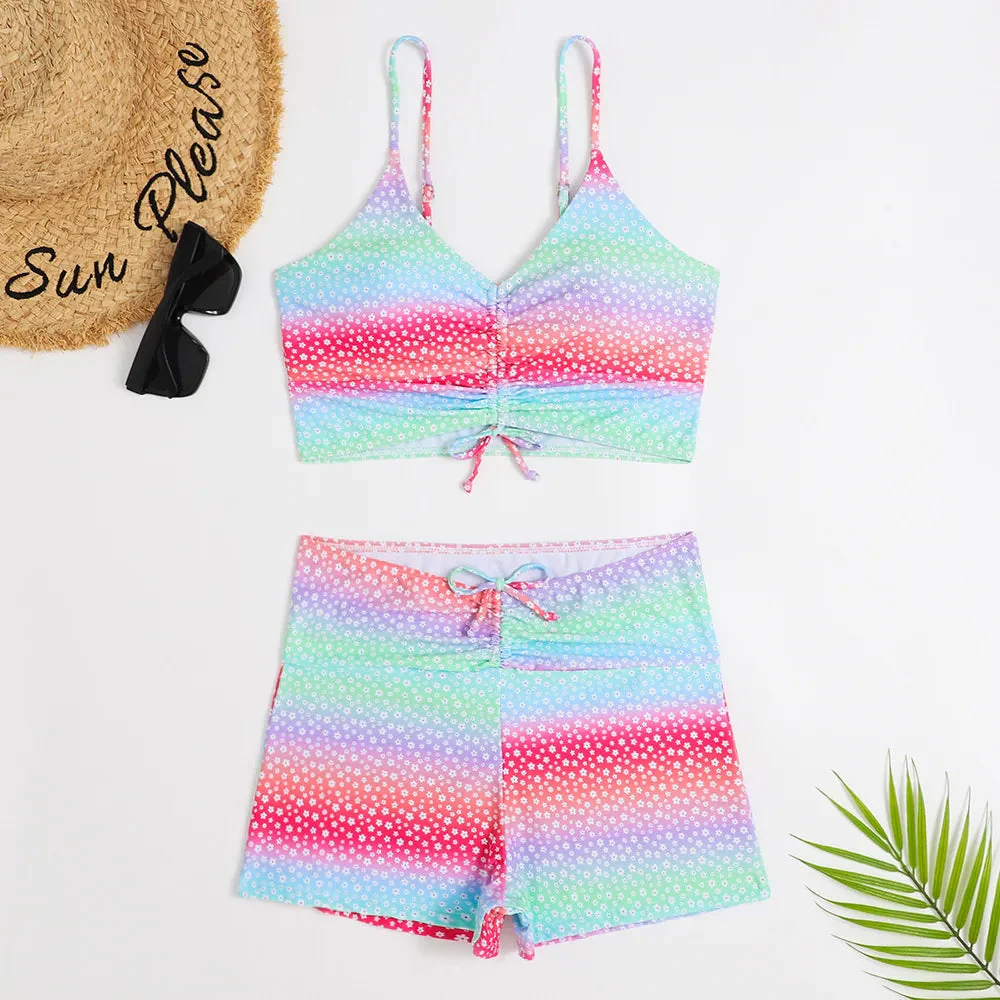 Floral print bikini with a high waist and summery flair - Image 4