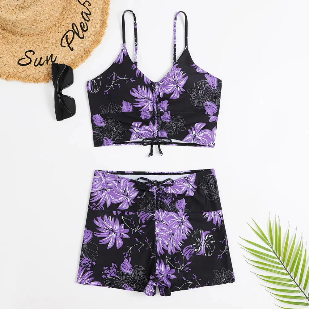 Floral print bikini with a high waist and summery flair - Image 5