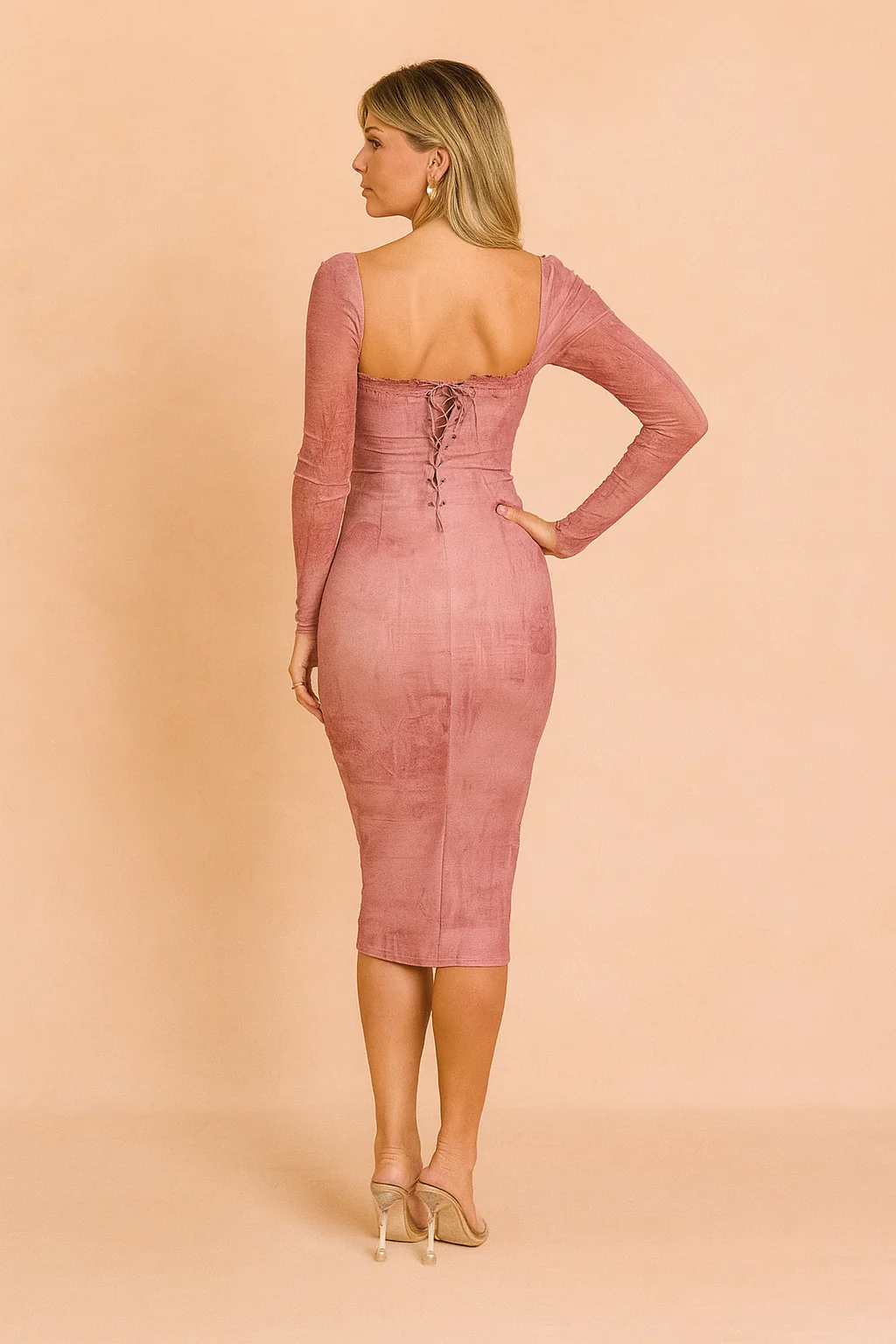 Francine | Elegant Pink Dress - Image 4