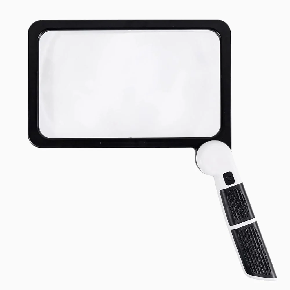 Full Page Handheld Magnifying Glass 5x Magnification, LED Lighted Magnifying Glass with 3 Modes, Ideal for Reading Books and Seniors