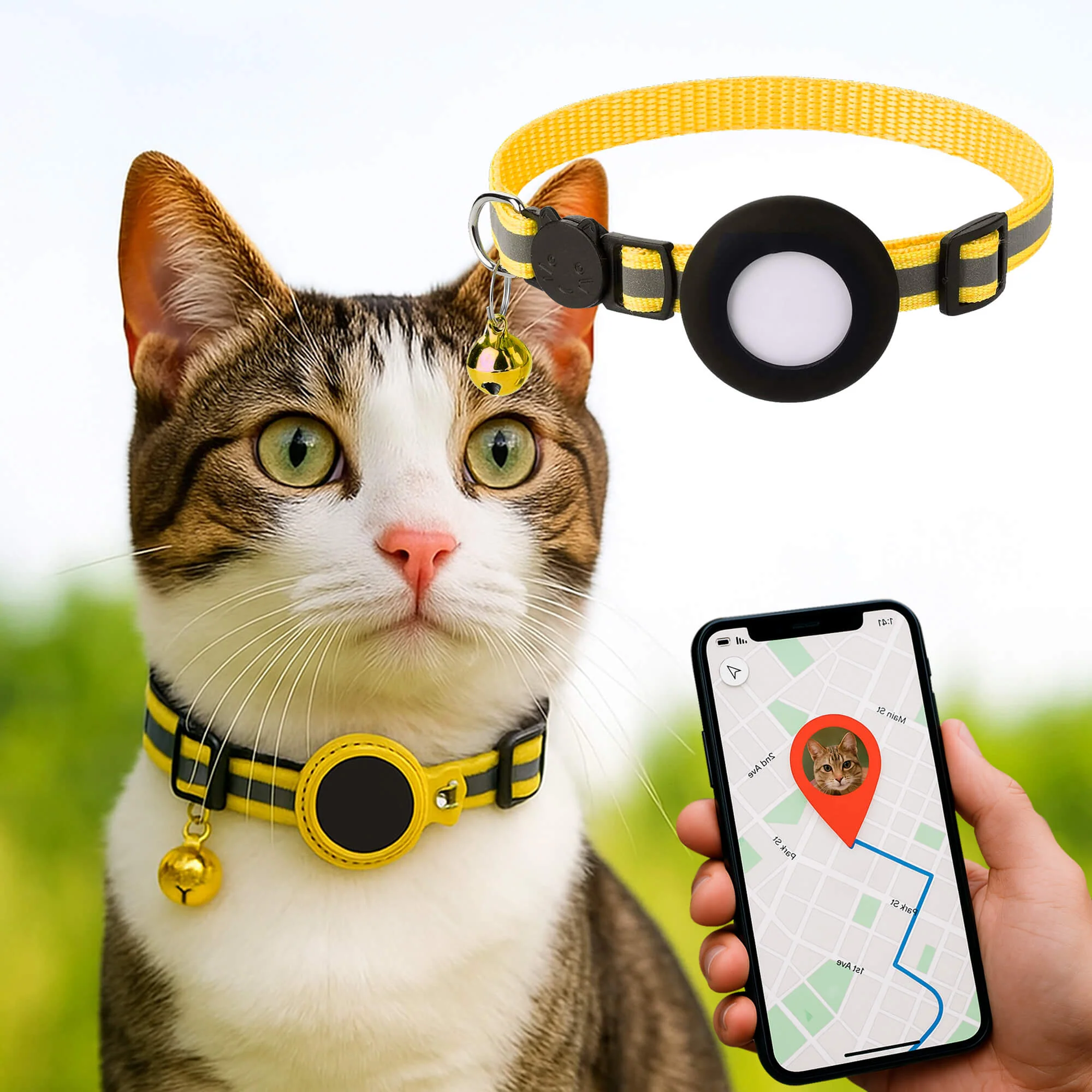 GPS Cat Tracker Collar with Quick Release, Reflective Design, Durable Nylon for Outdoor Safety and Comfort - Image 10