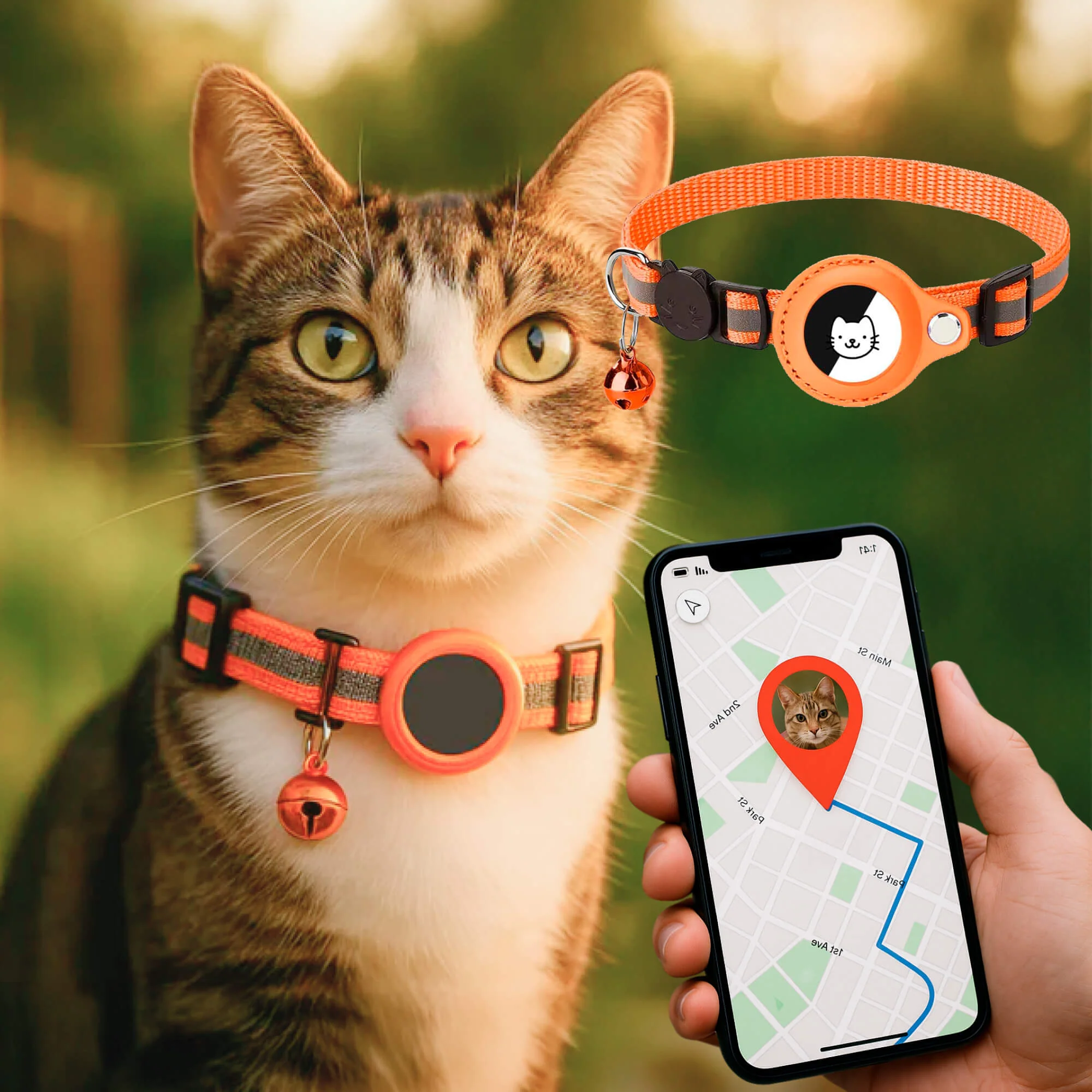 GPS Cat Tracker Collar with Quick Release, Reflective Design, Durable Nylon for Outdoor Safety and Comfort - Image 13