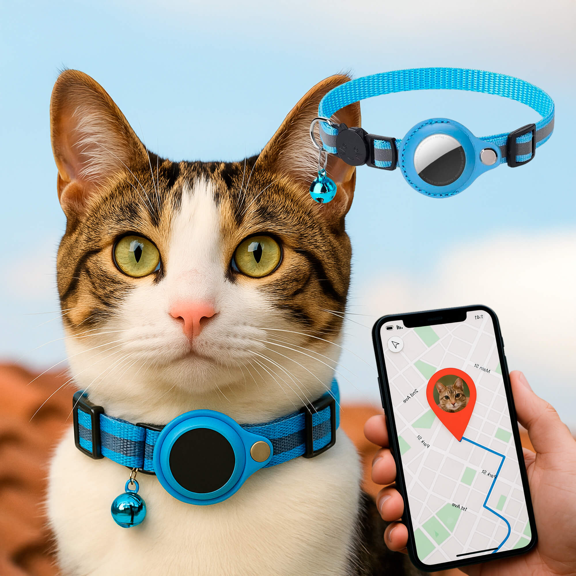 GPS Cat Tracker Collar with Quick Release, Reflective Design, Durable Nylon for Outdoor Safety and Comfort - Image 14