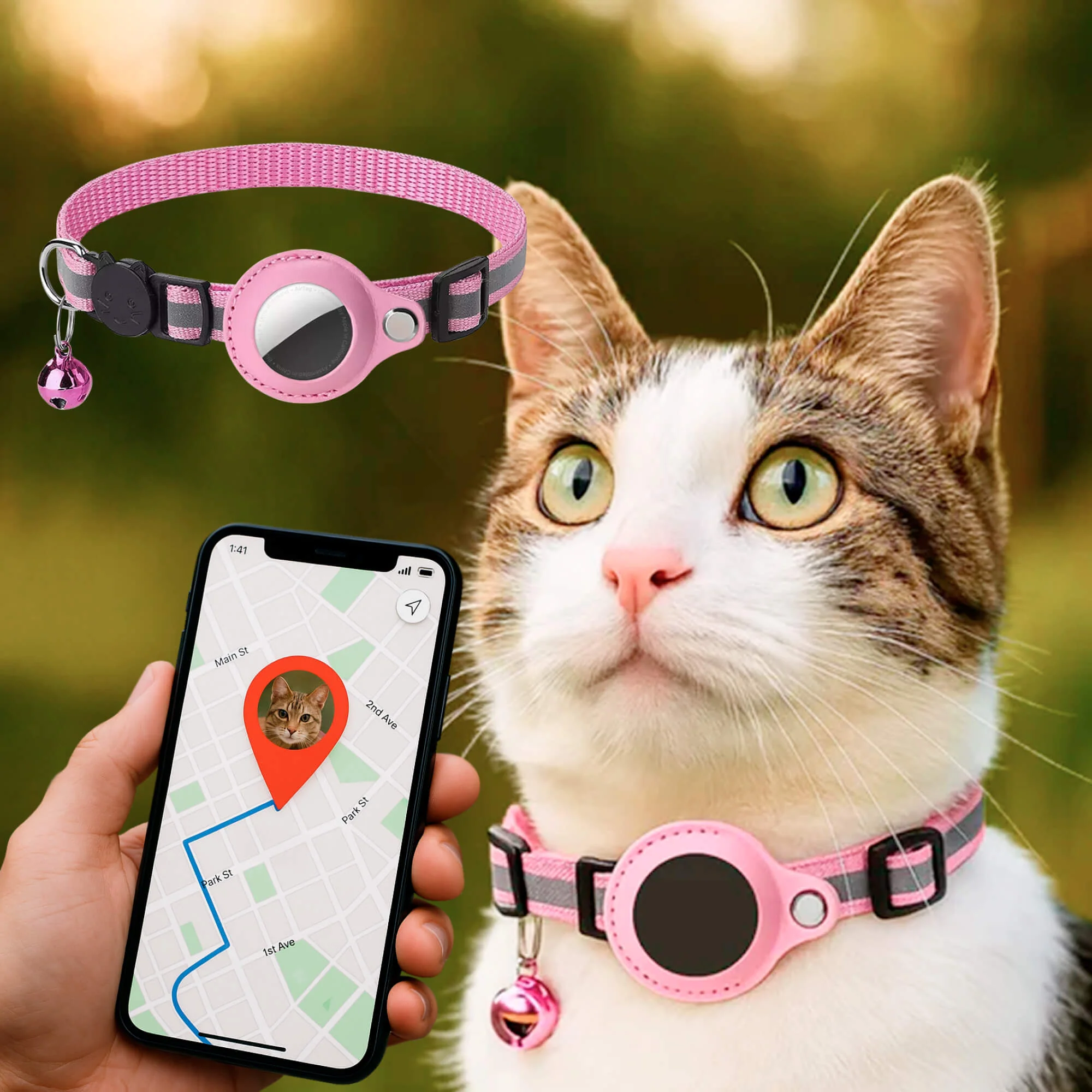 GPS tracker collar for cats | Quick-release fastener, reflective design and durable for safe outdoor adventures - Image 14