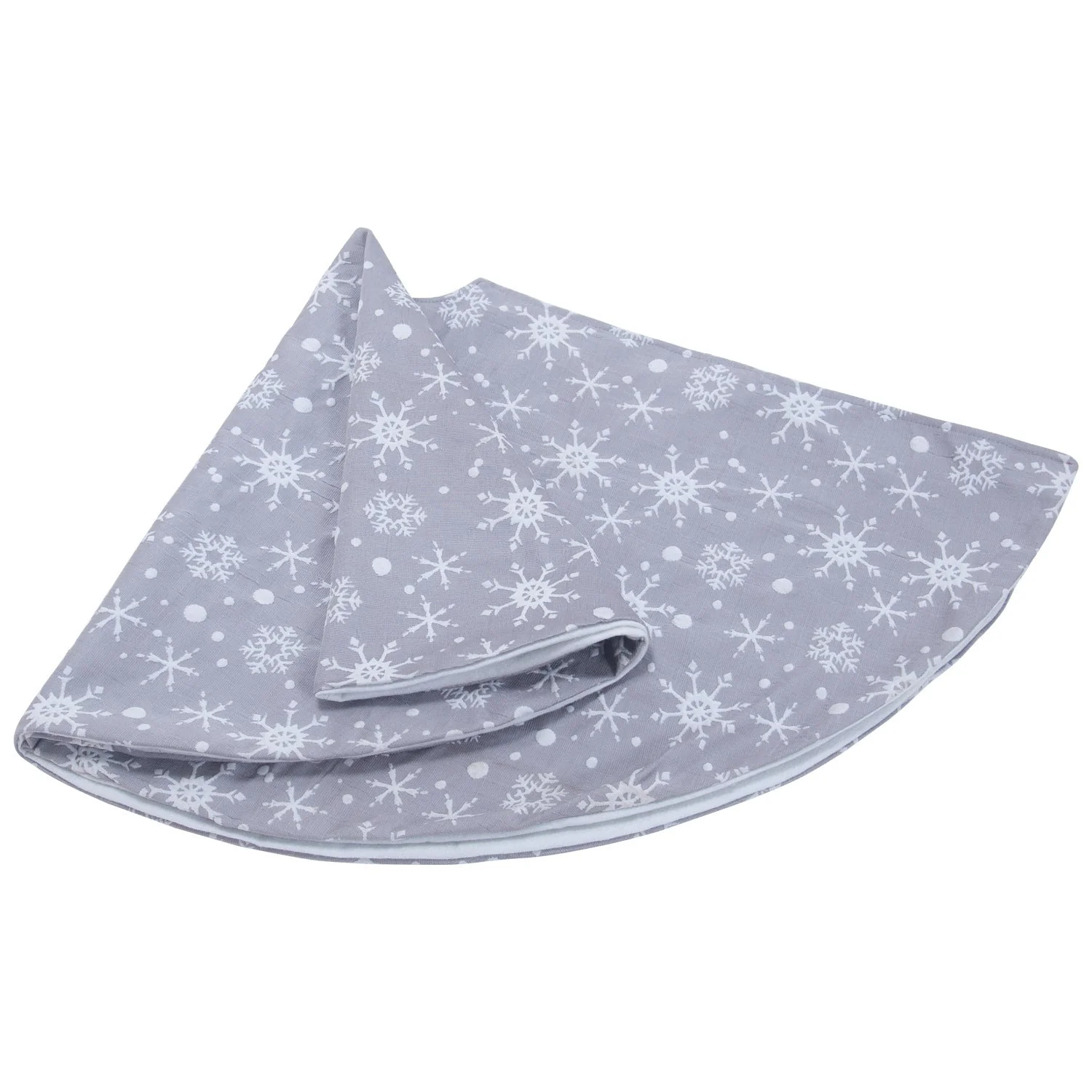Gray background white snowflake tree skirt costume props - Image 5