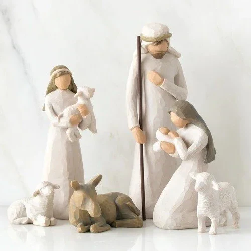 Handmade 20-Piece Wooden Nativity Set with Rustic Barn Wood Creche – Timeless Christmas Nativity Scene Decor - Image 3