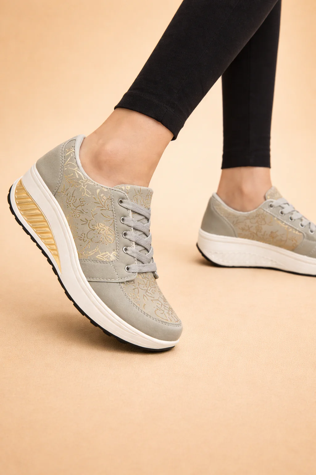 Helena | Women’s Floral Lace-Up Platform Sneakers with All-Day Comfort - Image 2