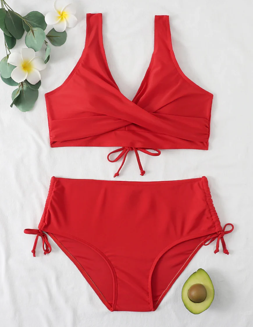 High-waisted bikini set with adjustable straps and timeless design - Image 4