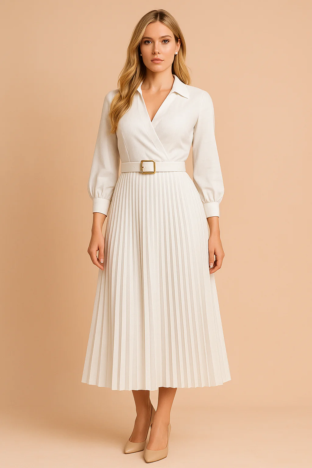Isabela| Plus Size Elegant Knee-Length Dress for Spring - Image 3
