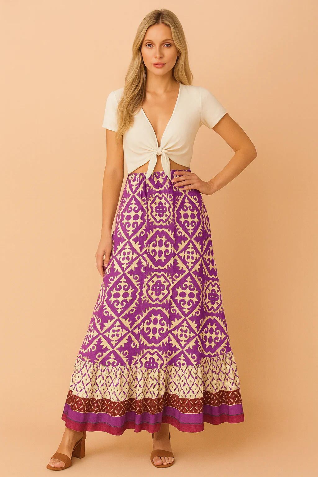 Izzy | Long Summer Skirt in Retro Boho Style - Image 2