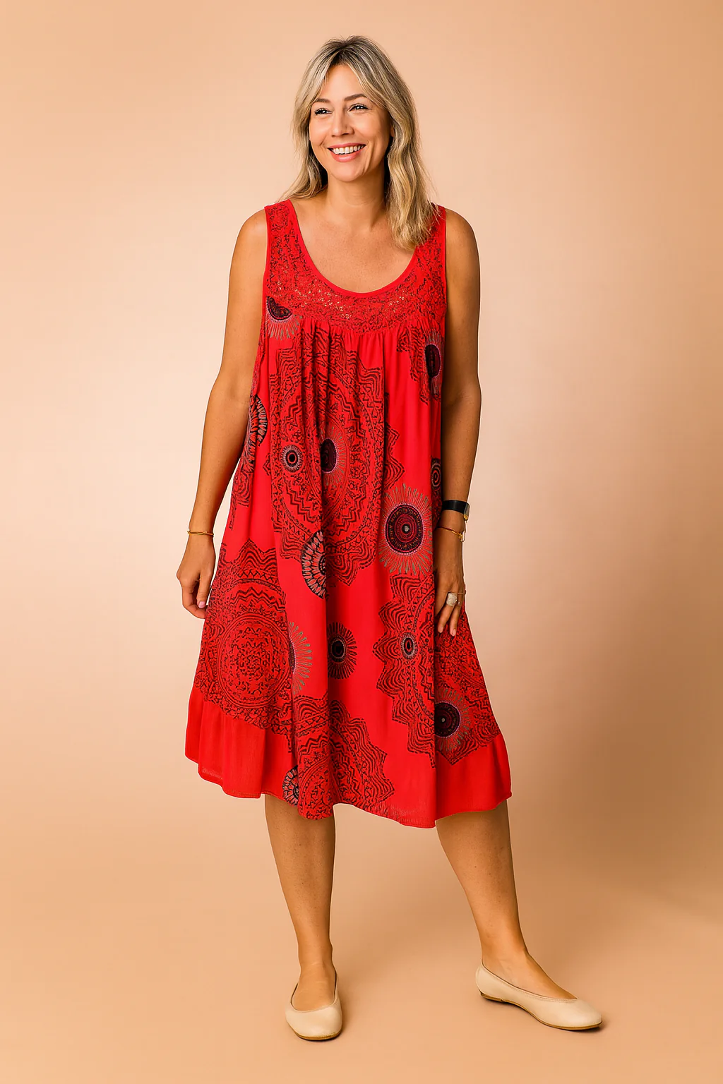 Katarzyna | Airy Dress with Openwork Top - Image 4