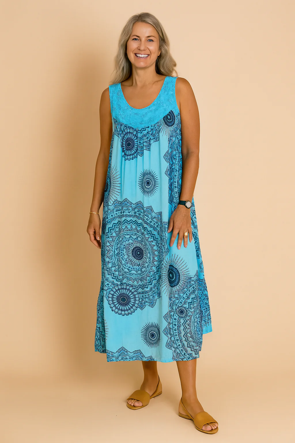 Katarzyna | Airy Dress with Openwork Top - Image 5
