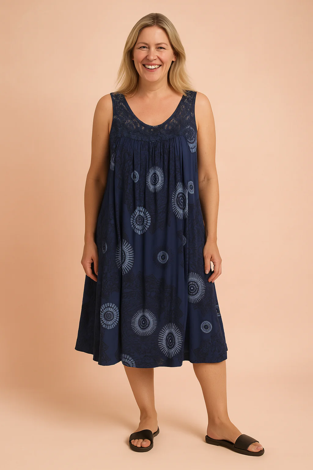 Katarzyna | Airy Dress with Openwork Top - Image 6