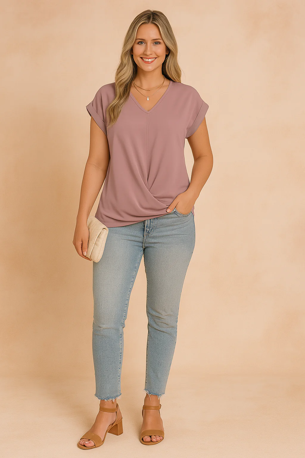 Lana | Feminine wrap front blouse - Image 3