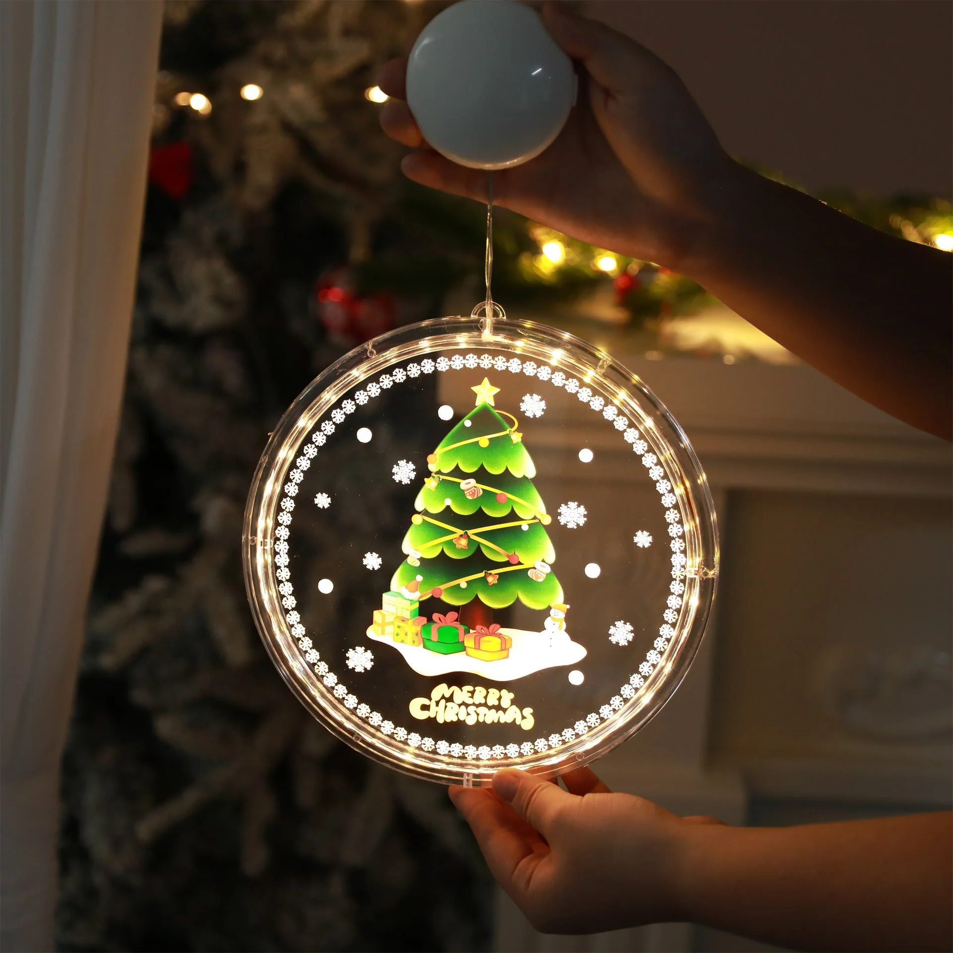 LED light chain, hanging lamp, bell, snowflake, moose, decorative festoon lamp - Image 3