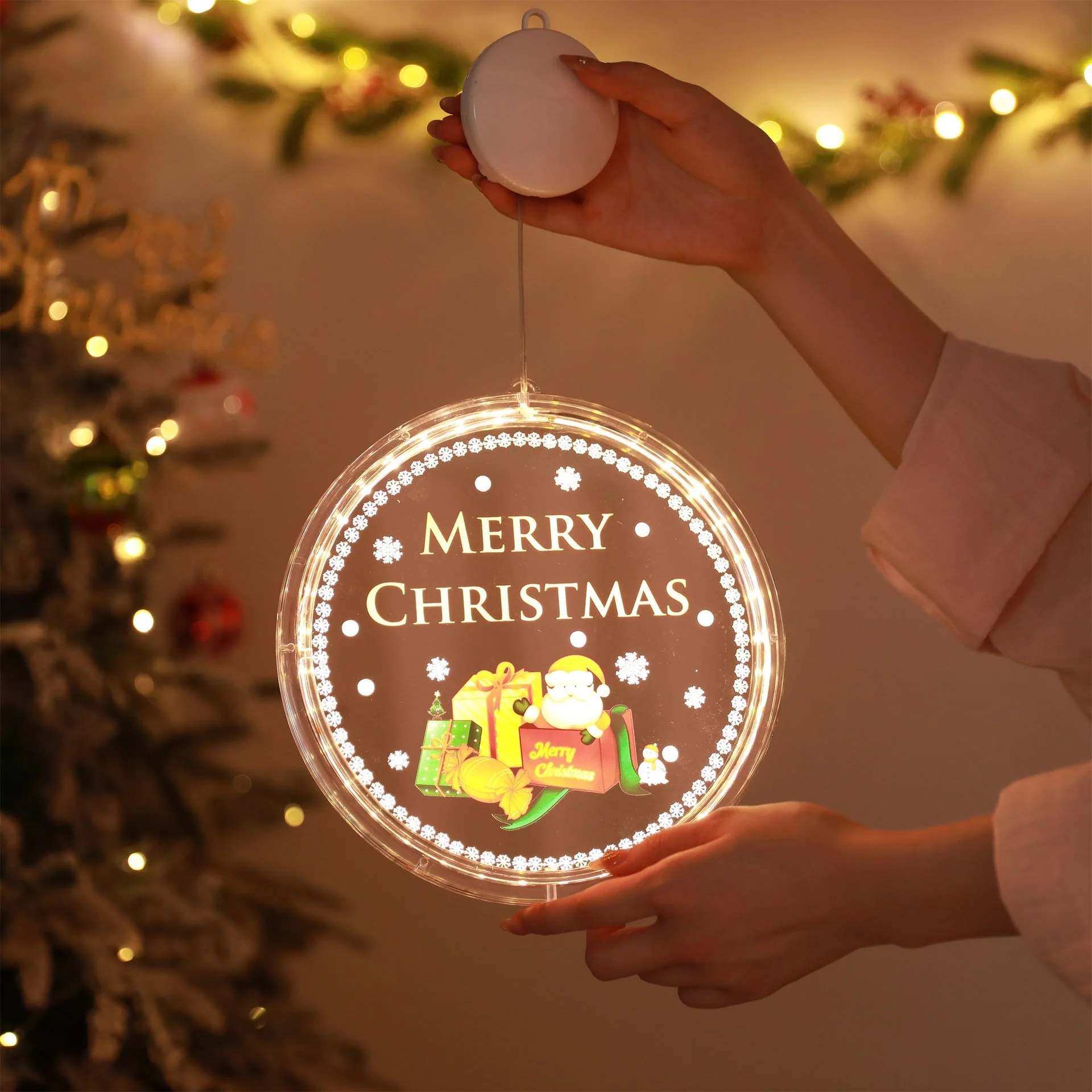 LED light chain, hanging lamp, bell, snowflake, moose, decorative festoon lamp - Image 4