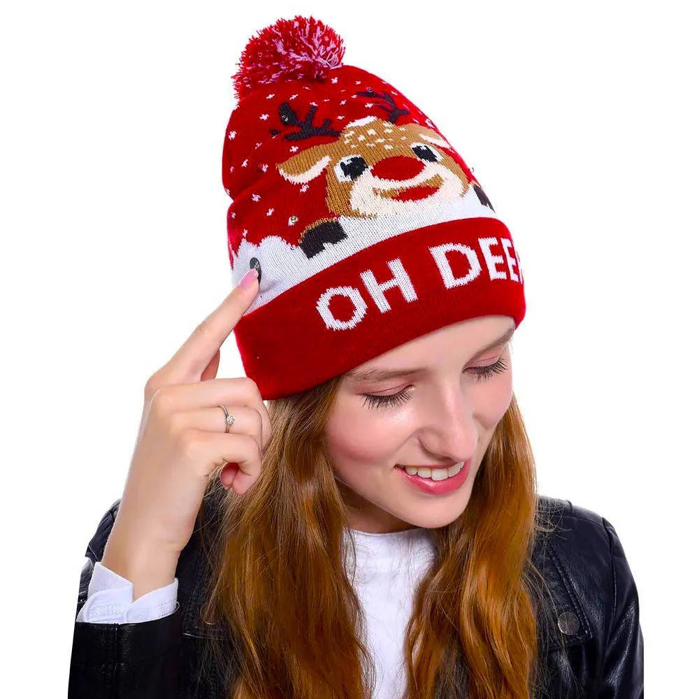 Light Up Christmas Hat with Colorful LED Lights – Stretchy Knit Beanie for All Ages and Holiday Celebrations - Image 3