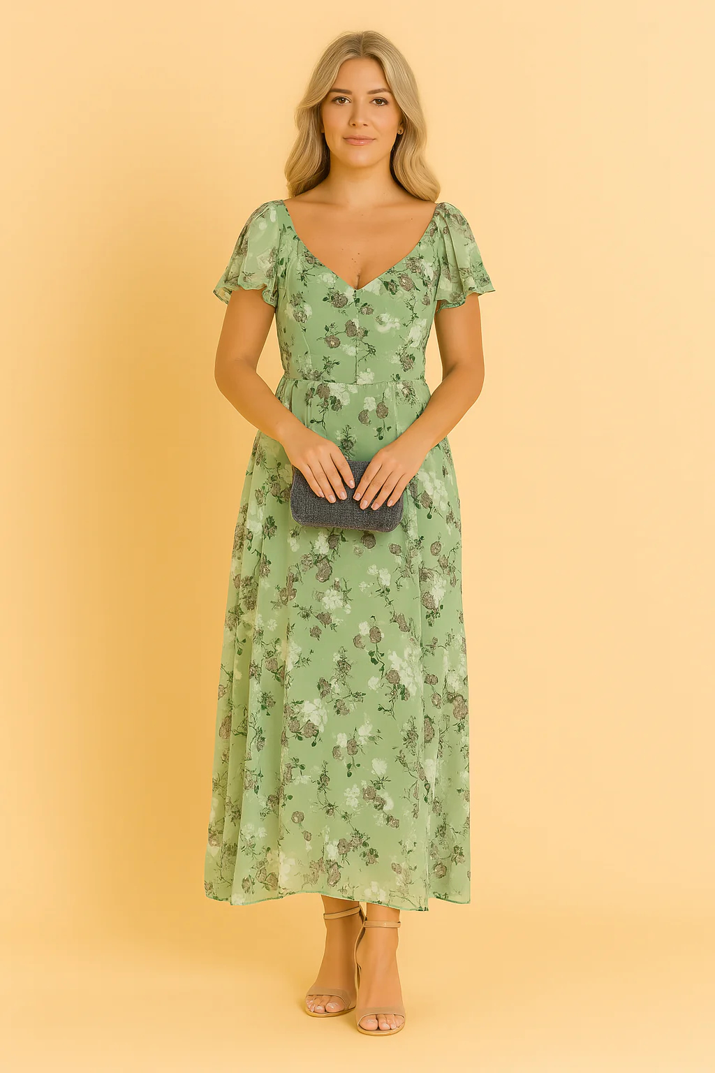 Lilia | Elegant Floral Midi Dress - Image 2