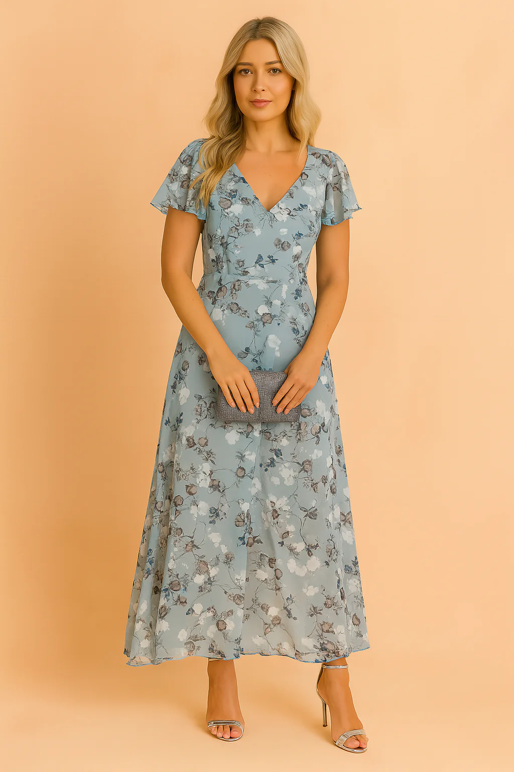 Lilia | Elegant Floral Midi Dress - Image 4