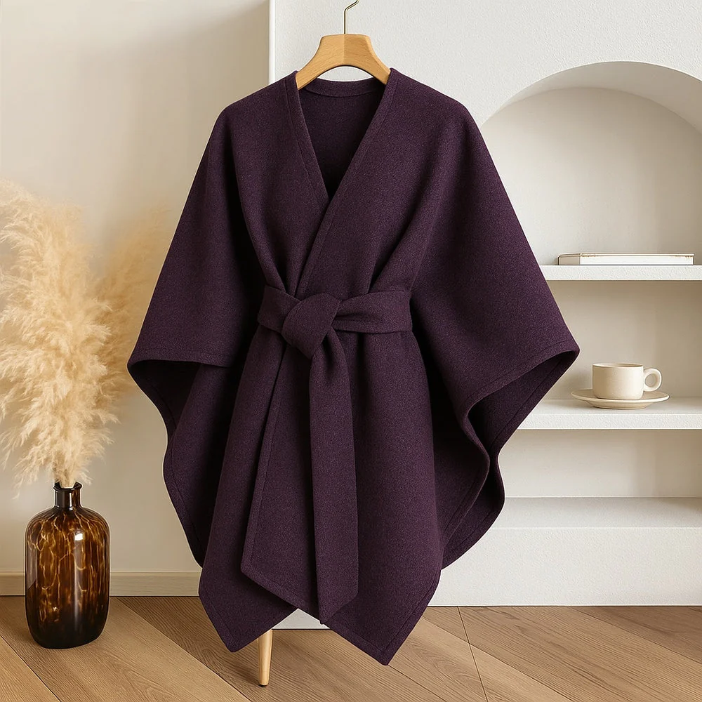 Luxurious poncho - windproof scarf coat - Image 10