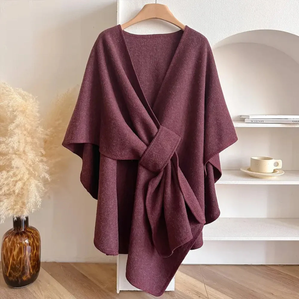 Luxurious poncho - windproof scarf coat - Image 2