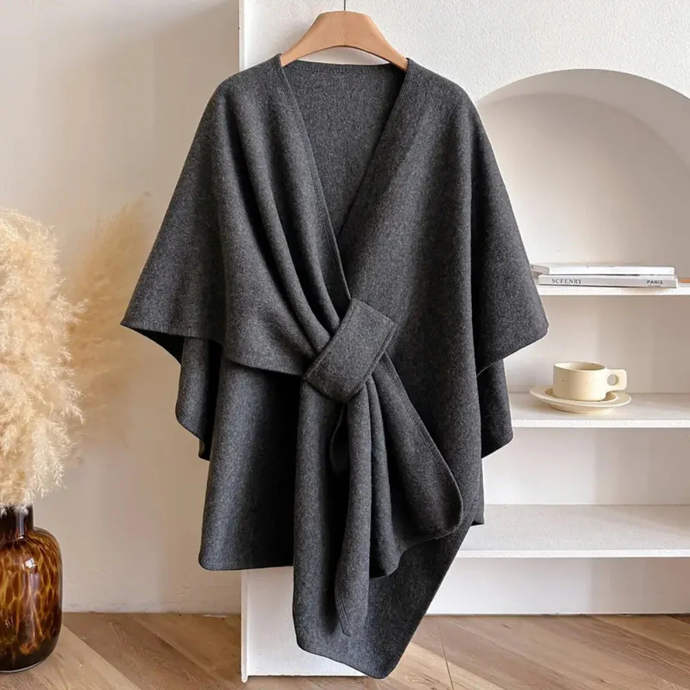 Luxurious poncho - windproof scarf coat - Image 6