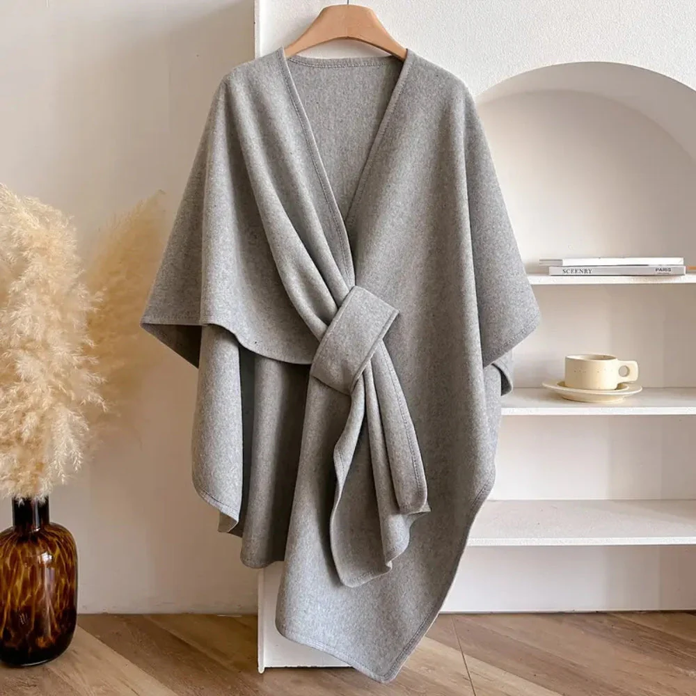 Luxurious poncho - windproof scarf coat - Image 8