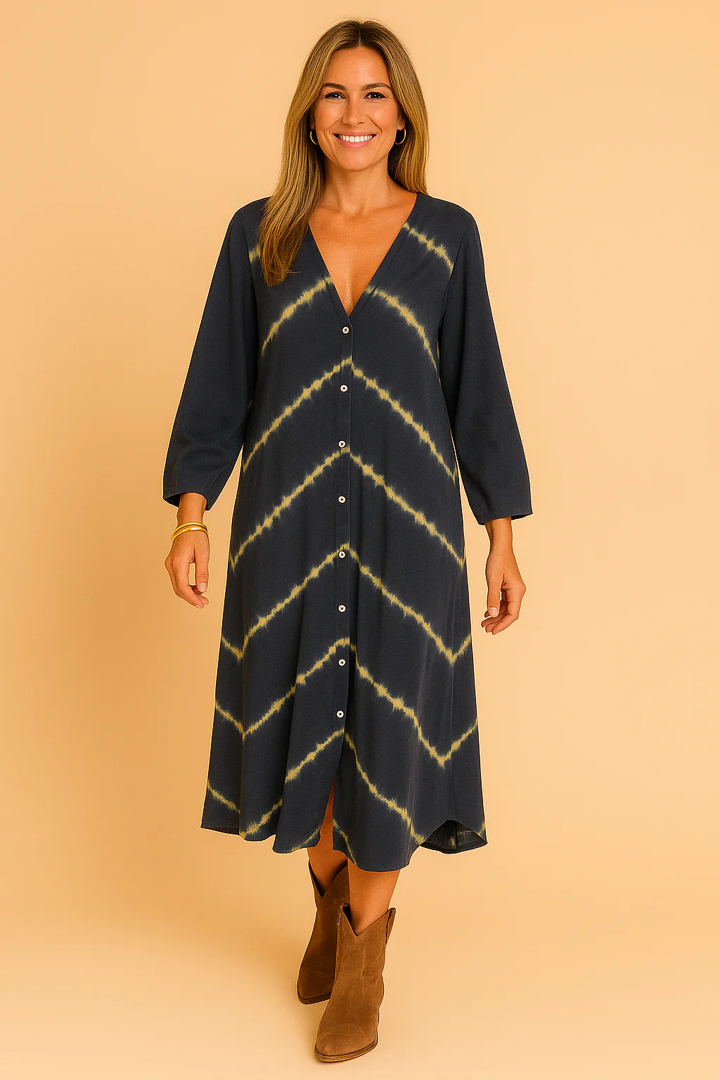 Maggie | Loose V-Neck Maxi Dress - Image 2