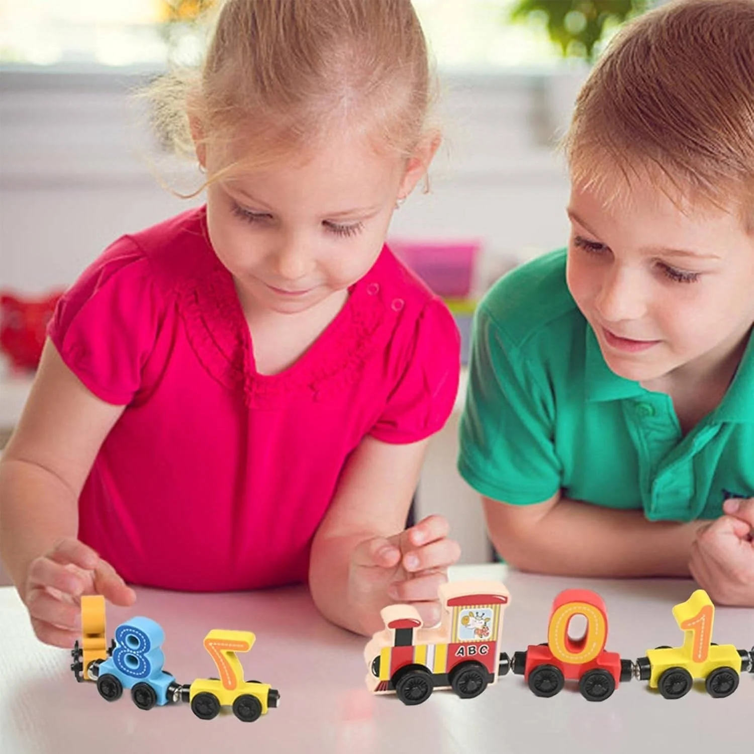 Magnetic Number Blocks Educational Toy Set for Ages 3-6 - Learning Math with Wooden Train and Color Recognition - Image 2