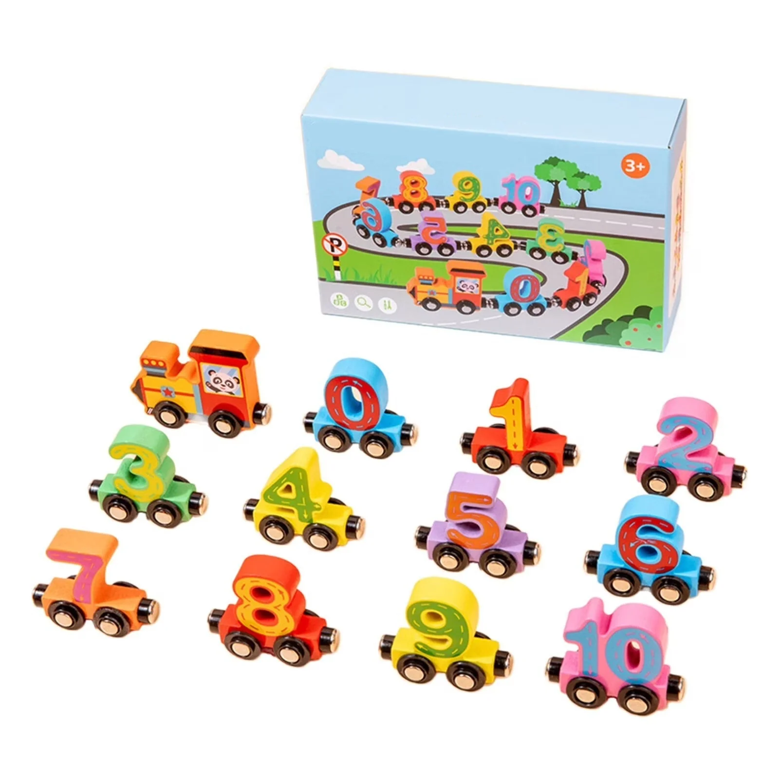 Magnetic Number Blocks Educational Toy Set for Ages 3-6 - Learning Math with Wooden Train and Color Recognition - Image 4