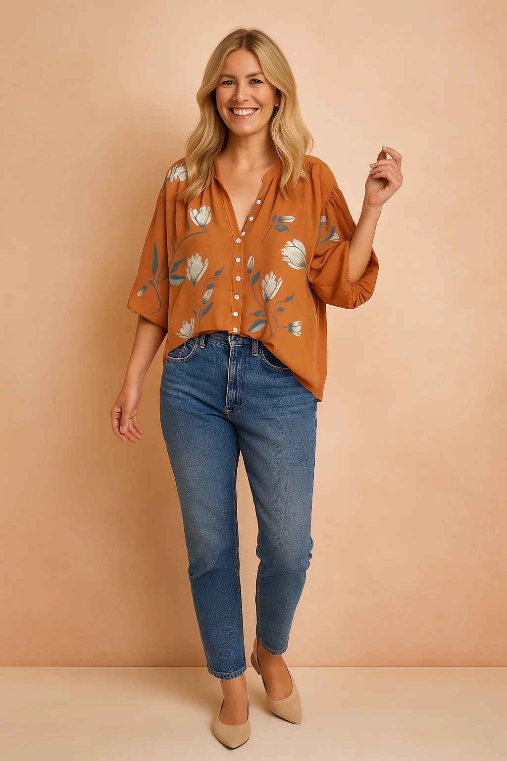 Maja | Shirt blouse with a floral print