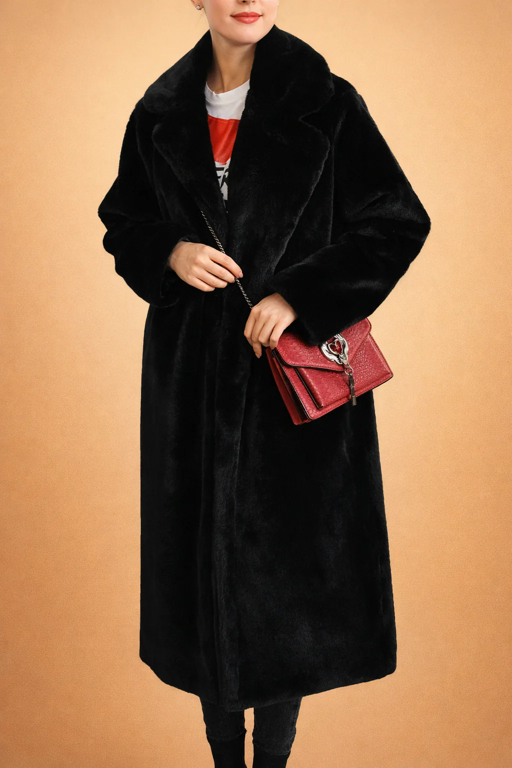 Women's Elegant Wool Coat Classic Tailored Design for Winter - Image 3