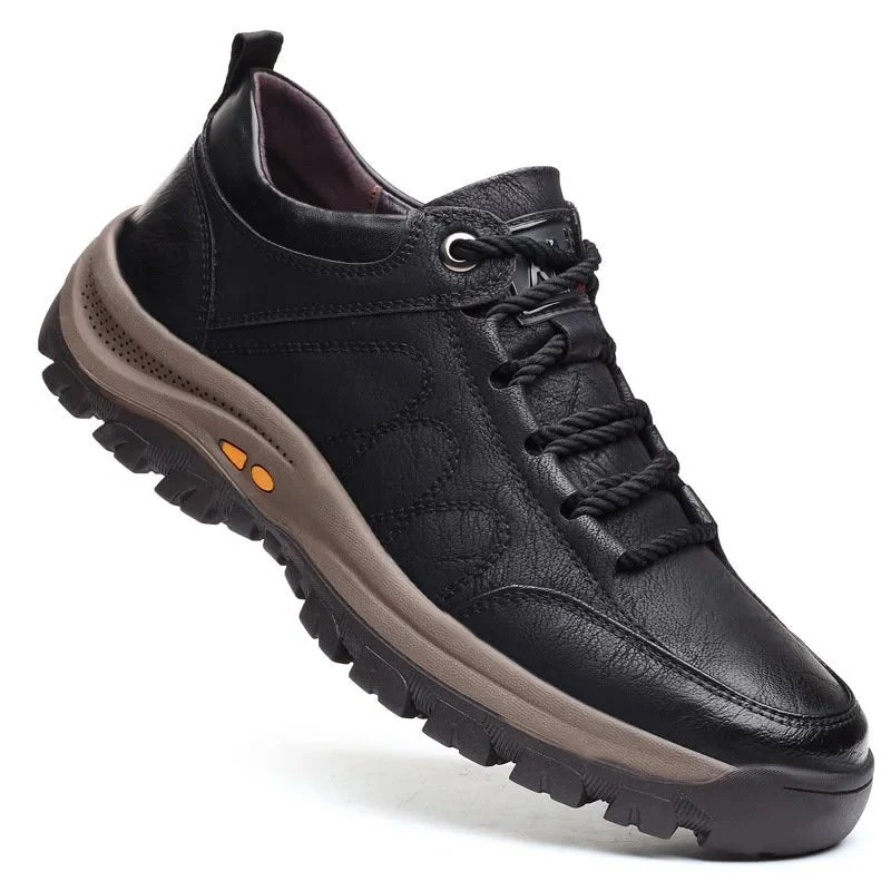 Men's orthopedic shoes made of leather
