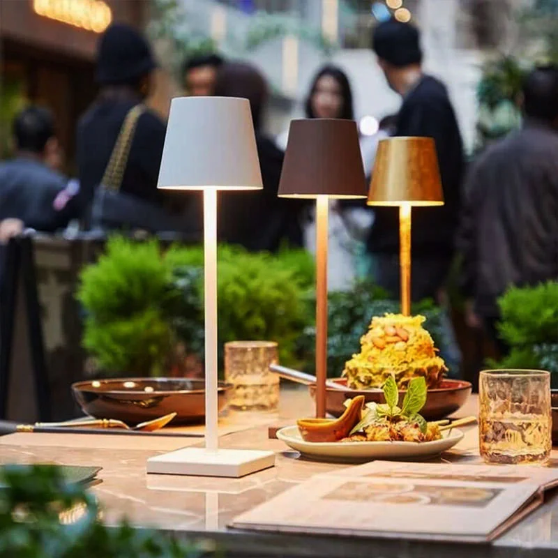 Modern rechargeable wireless LED table lamp | Portable lighting for home, office and outdoor use