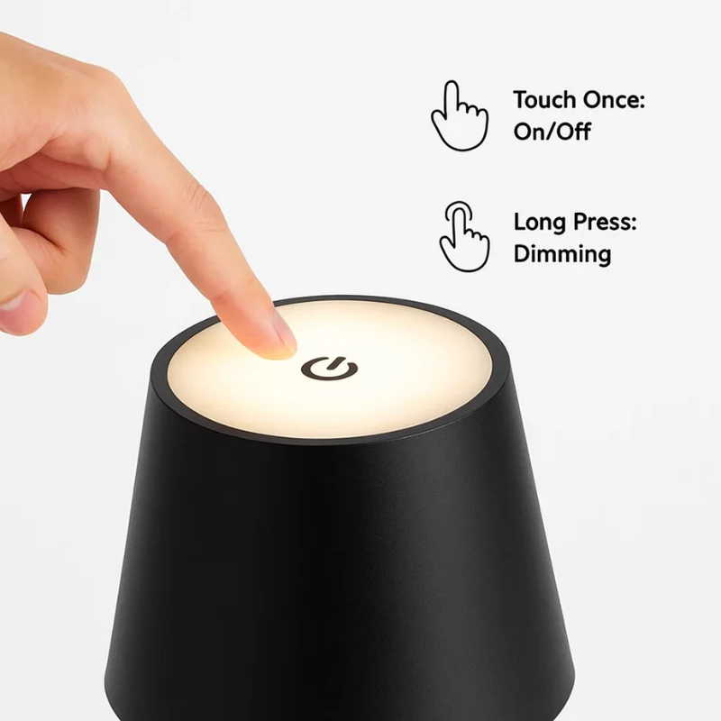 Modern rechargeable wireless LED table lamp | Portable lighting for home, office and outdoor use - Image 3