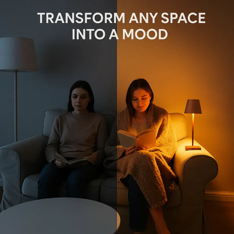 Modern rechargeable wireless LED table lamp | Portable lighting for home, office and outdoor use - Image 5