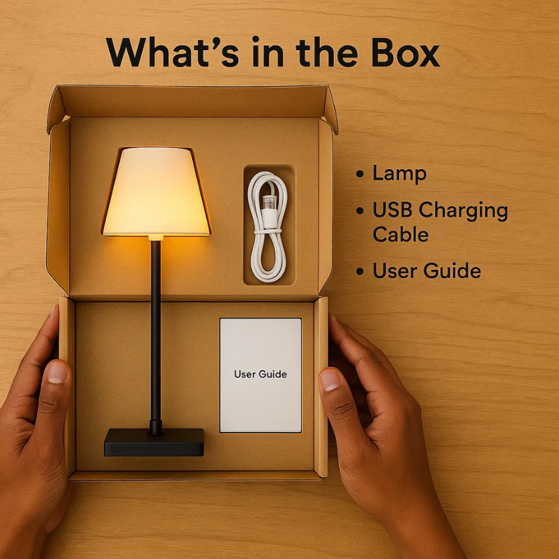 Modern rechargeable wireless LED table lamp | Portable lighting for home, office and outdoor use - Image 8